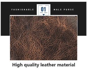 Close-up of retro brown textured leather with natural lychee grain for men wallet