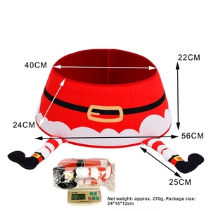 Detailed dimensions and weight of Santa Claus Christmas tree skirt with plush legs