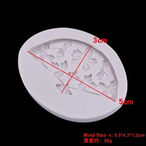 Chinese style fan silicone mold with floral texture for DIY clay and resin crafts
