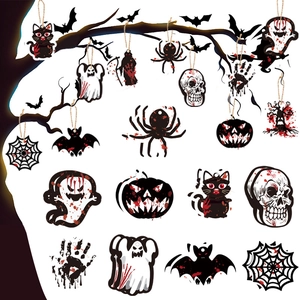 Halloween Hängende Ornamente Fledermaus Geist Skelett Anhänger gruselige Party Deko Requisiten.