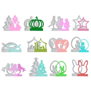 DIY silicone mold set for Christmas and seasonal table ornaments and candle holders