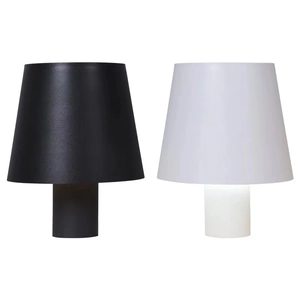 Modern minimalist black and white USB rechargeable bottle lamps with matte metal finish