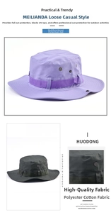 Detail view of cotton sun hat with breathable side vents and adjustable chin strap