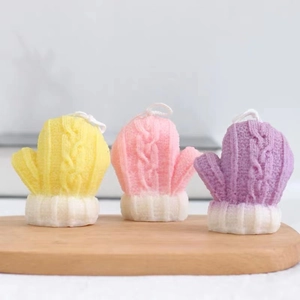 Knitted Glove Shape Silicone Mold For DIY Candle Making Winter Theme Baking Chocolate Mousse Cake Decoration Tool