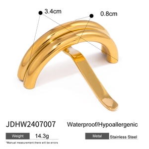 Polished gold stainless steel U-shape hair pin, waterproof and hypoallergenic design
