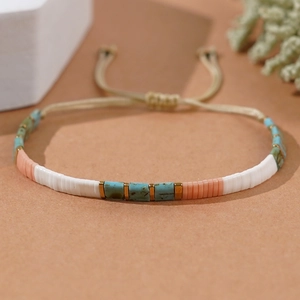 Tila Kralen Armband Handgemaakt Geweven Verstelbaar Boho Glas Sieraden Voor Dames Etnische Stijl Kleurrijk Cadeau