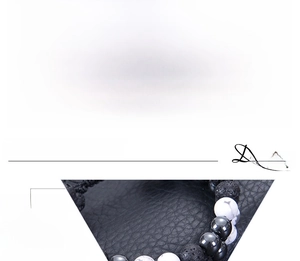 Detailansicht der 8mm Lavastein und Weißer Türkis zweilagig gewebten Armbänder
