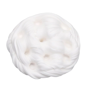 Detailed close-up of white fluffy butter slime texture with swirl patterns for sensory play