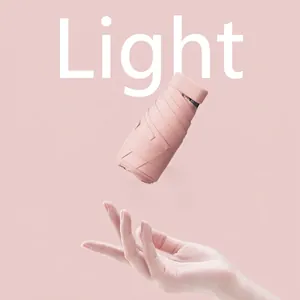Ultralight pink folding sun umbrella for women with UV protection and compact design