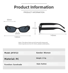 Detailed size guide and technical specifications for these fashion cat eye sunglasses