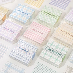Gingham Plaid Memo Paper Non Sticky Square Background Material Paper For Scrapbooking Journaling DIY Crafts Minimalist