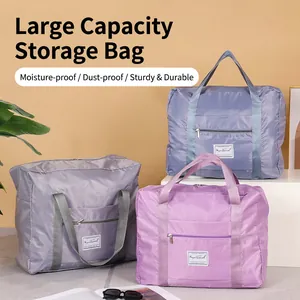 Large Capacity Oxford Cloth Travel Bag Waterproof Foldable Duffel For Packing Storage Weekend Trip Simple Urban Style