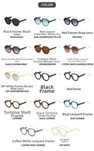 Multiple color options of vintage oversized round sunglasses with gold metal temples