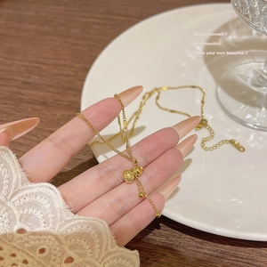Collier Femme En Acier Titane Pendentif Gourde Cœur Papillon Acier Inoxydable Incrusté De Zircon Bijoux De Mode Élégants