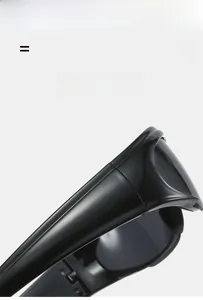 Detailed close-up of lightweight elastic hinge and textured frame on black Y2K sunglasses
