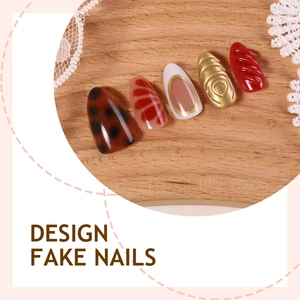 Short almond press-on nails set featuring leopard print and 3D luxury French designs