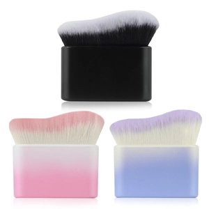 Wave Shaped Foundation Brush Synthetic Fiber Dense Bristles For Seamless BB Cream Contouring Face Makeup Tool