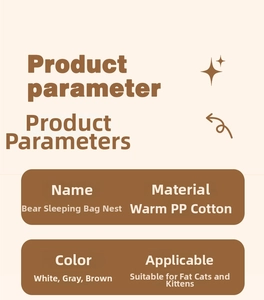Tabla detallada de tallas y materiales para el saco de dormir cálido para gatos