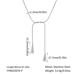 Détails montrant les dimensions et le matériau du collier goutte en forme de Y en acier