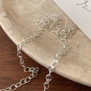 925 Sterling Silver O-Chain Necklace Minimalist Link Chain For Women Daily Wear Korean Style Jewelry