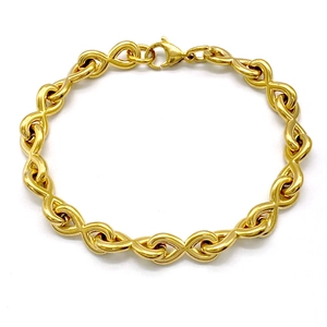 Infinity Symbol Link Bracelet Polished Stainless Steel Jewelry For Men Women Handmade Simple Elegant Style