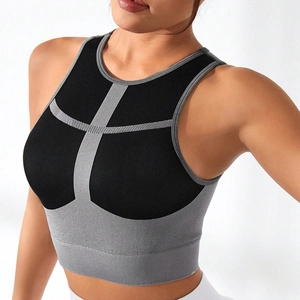 Reggiseno Sportivo Donna Alta Intensità Racerback Maglia Costine Top Yoga Antiurto Corsa Fitness Traspirante Crop Tank