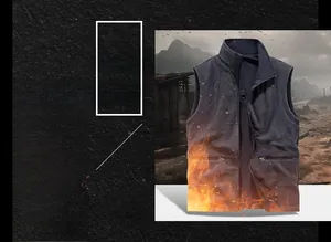 Detail der Herren Outdoor-Weste mit warmem Fleece und Taschen auf beiden Seiten
