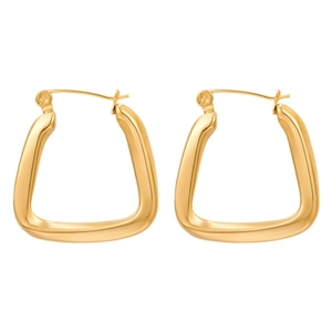 Minimalist gold U-shaped chunky geometric earrings in polished stainless steel