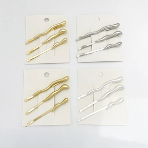 Alloy Irregular Wave Hair Clips Minimalist Metallic Bobby Pins Retro Hairpins Vintage Styling Accessories For Women