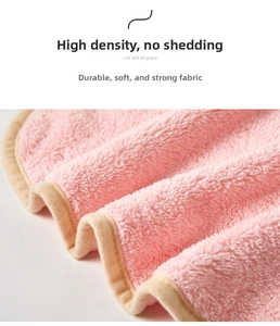 Detailed close-up of thick pink microfiber pet towel with durable soft velvet texture