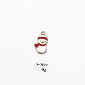 Detailed macro view of enamel snowman charm for DIY jewelry with size 12x20mm and 1.15g weight