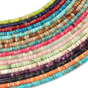 Perline colorate in pietra 4x2mm distanziatori per gioielli fai da te e bracciali
