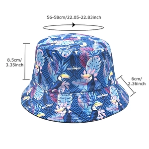 Tropical pineapple toucan print sun hat with 56-58cm head circumference measurement