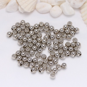 Polished silver 14k gold-filled round beads for DIY jewelry making and handmade crafts