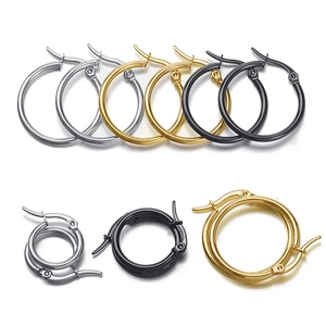 Stainless Steel Hoop Earrings Minimalist Large Circle High Polished Classic Jewelry Fashion Accessories