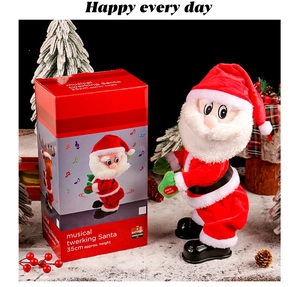 Elektrische tanzende Weihnachtsmann Puppe mit Musik in festlicher Geschenkbox