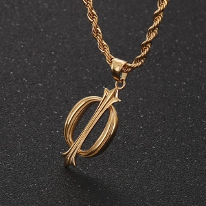 Collier en acier inoxydable doré avec pendentif irrégulier et chaîne torsadée pour homme