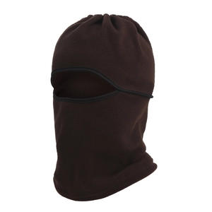 Cagoule en polaire marron foncé masque coupe-vent pour cyclisme et ski d'hiver