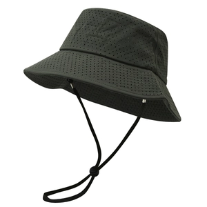 Chapeau de soleil extérieur unisexe avec évents et cordon réglable en vert olive