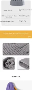 Detailed view of jacquard knit texture and multicolor polyester fabric of the beanie