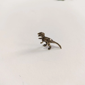 Miniature vintage bronze T-Rex figurine for micro landscapes and garden decoration
