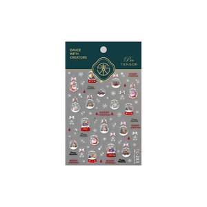 Christmas nail stickers with Santa Claus, snowballs, and trees for festive manicure