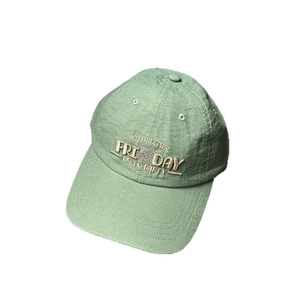 Light green breathable cotton baseball cap with bear embroidery and lettering detail