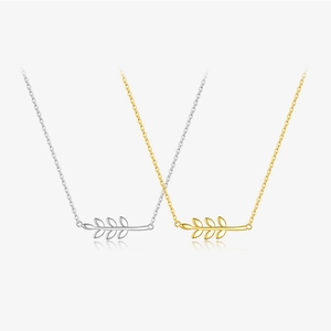 925 Sterling Silver Olive Leaf Pendant Necklace Minimalist Adjustable Clavicle Chain Fashion Jewelry Gift for Women