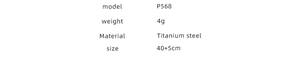Specifications of Titanium steel necklace P568 with weight 4g and size 40+5cm