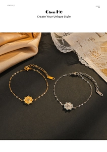 Detailed shot of 14K gold and silver octagonal bracelets with turquoise accents