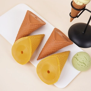 Realistic artificial giant ice cream waffle cones for DIY crafts and display props