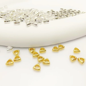 Triangle metal spacer beads in gold and silver colors for DIY jewelry making and necklaces