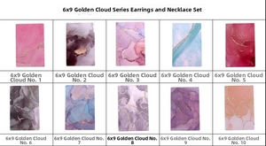 Set of 6x9cm marble texture jewelry display cards for earrings and necklaces in various colors