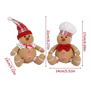 Set di peluche omino di pan di zenzero con dimensioni per decorazioni natalizie